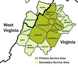 IT Decisions Harrisonburg, VA office coverage area map